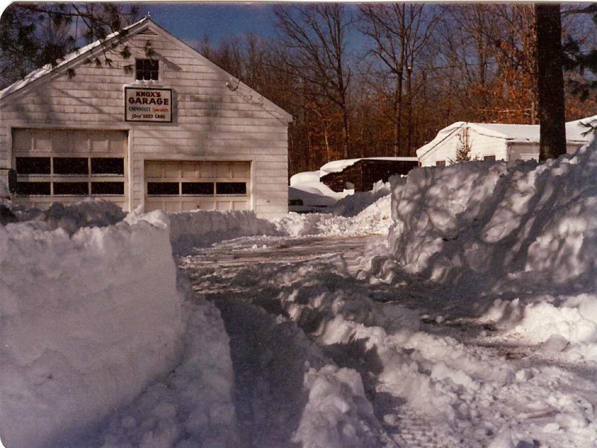 Knox's Garage after the Blizzard of 1978